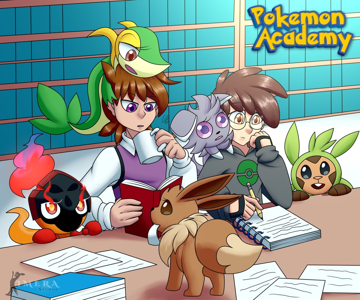 _kimera_studio_'s tweet photo. Pokemon Academy es de @lily_pajaro Tenemos un momento tranquilo con los dos chicos estudianto
#Snivy #Charcadet #Eevee #Chespin #Espurr #pokemon #pokemonacademy #pokemontrainer #jim #johnny https://t.co/UMwLGPuVii