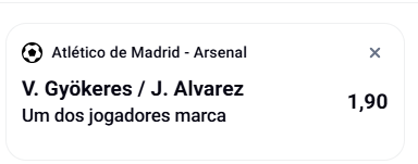 🔥⚽ Os dois a titular! Se Gyokeres ou Alvarez marcarem esta noite, sorteamos 5€ em Freebets para 20 pessoas!

- Dá RT + Like
- Comenta #ChampionsBetclic + o teu Username

1 comentário por pessoa.
Pago amanhã, se acontecer.