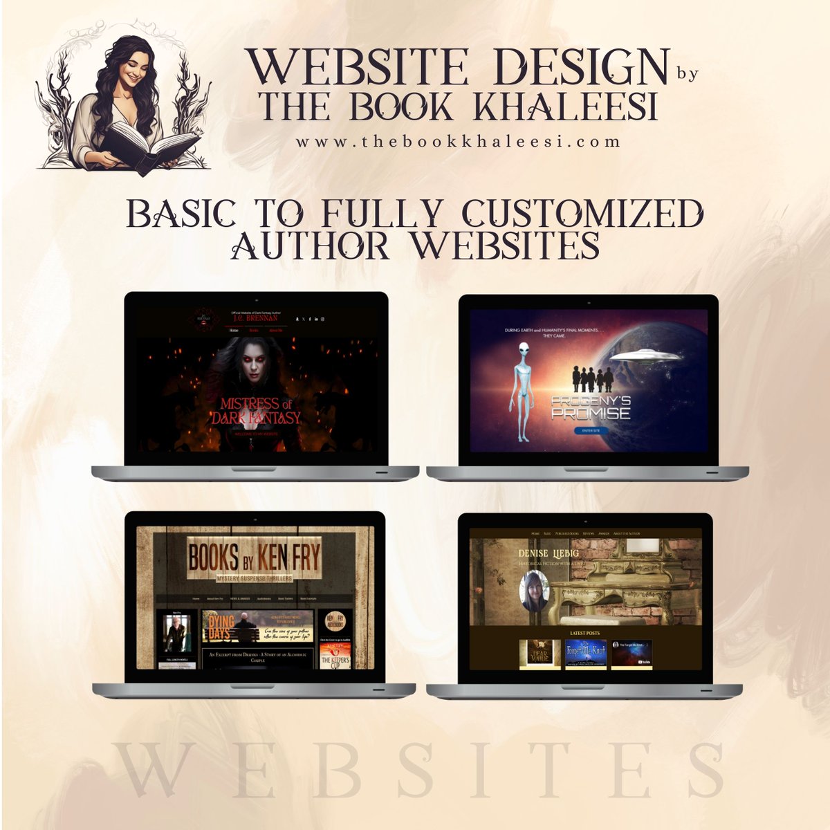 bookishspotlyt's tweet image. #Authors Showcase your work with a beautifully designed Website.
thebookkhaleesi.com/2024/08/author…
Choose between a simple but professional design, or complex web page designs with full customization.

#AuthorWebsite #WebsiteDesign #OnlinePresence #WritingCommunity
#BookWebsite