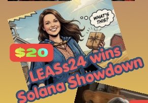 The Solana Showdown is part of every stream. We start every stream by checking the price of Solana against all of the guesses.

The closest under $1 automatically wins $5. BUT…if they are watching, I add an extra $15. 

LEASs24 took home the full $20!