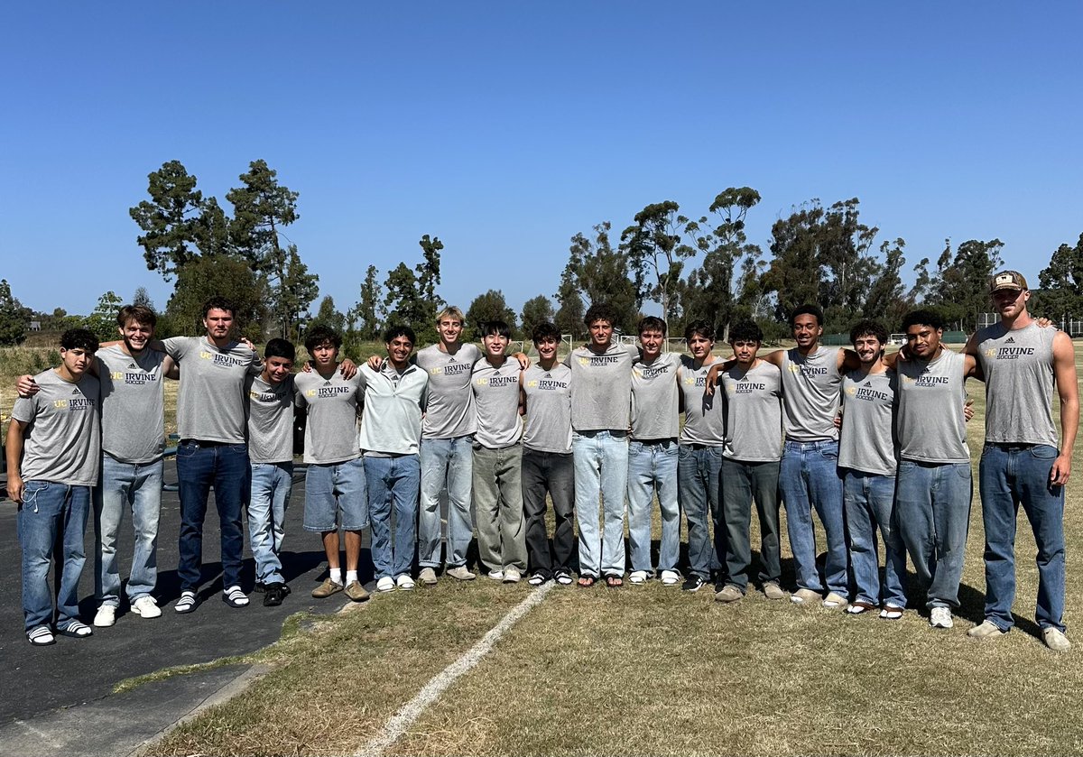 CoachYossi's tweet photo. Our good looking @UCImsoc brings awareness &amp; standard against sexual assault #DenimDay @UCIAthletics https://t.co/zignKIYosK