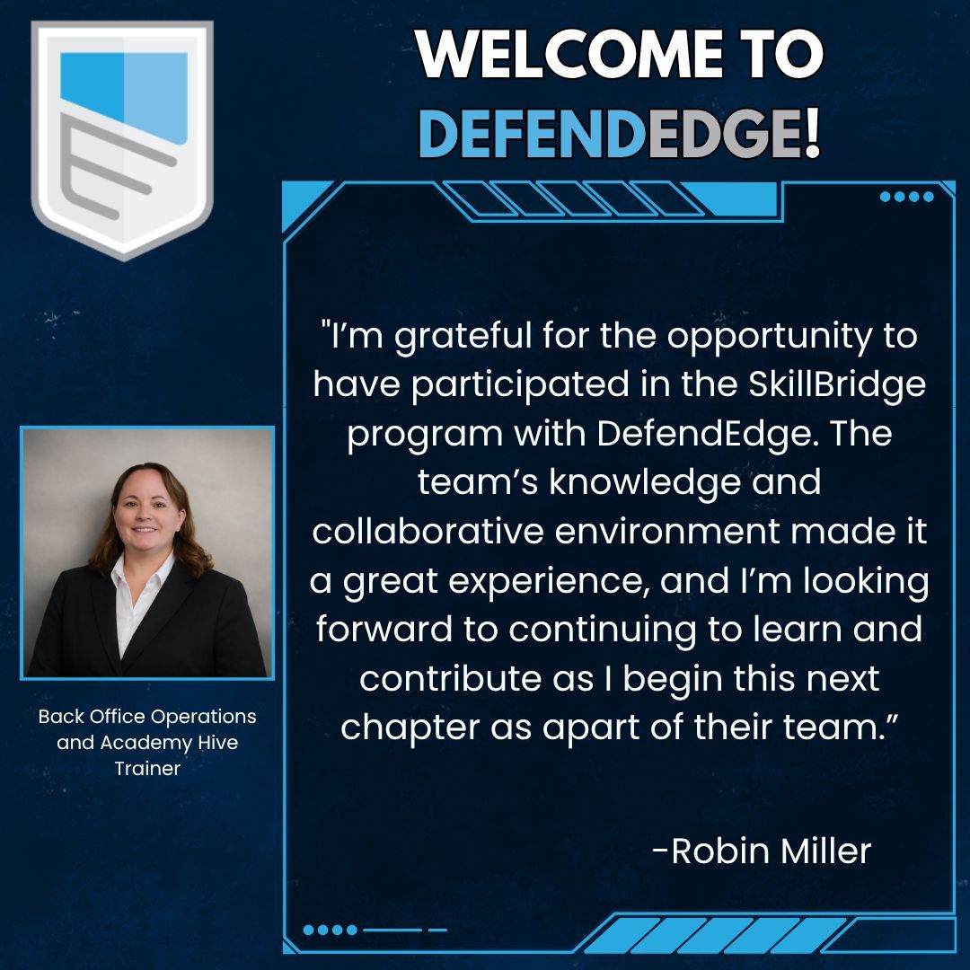 DefendEdge's tweet image. Welcome to DefendEdge!

Meet Robin Miller, the newest member of the DefendEdge team! We’re excited to have her join us in keeping the cyberspace safe!

#DefendEdge #MeetTheTeam #CybersecurityLeadership #ThreatIntelligence #AcademyHive #CyberLife