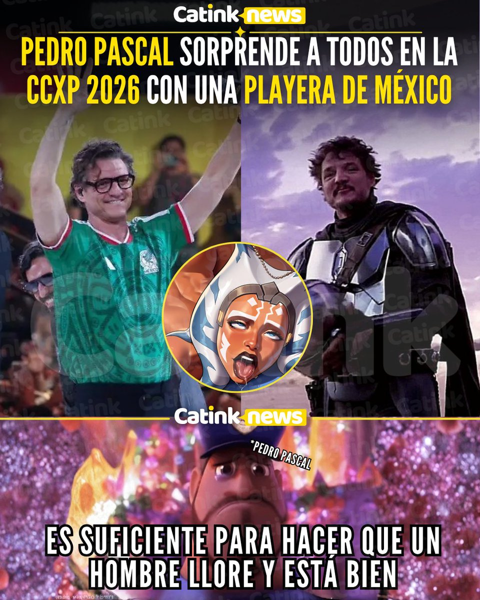 The_Catink's tweet image. PASCAL HERMANO, YA ERES MEXICANO

#gatobanda el reconocido actor que le da vida a #DinDjarin en la serie de #TheMandalorian del universo de #StarWars , #PedroPascal , se armó un momento hermoso cuando llegó al evento de la @CCXPMexico  y la gente lo recibió con una ovación que se