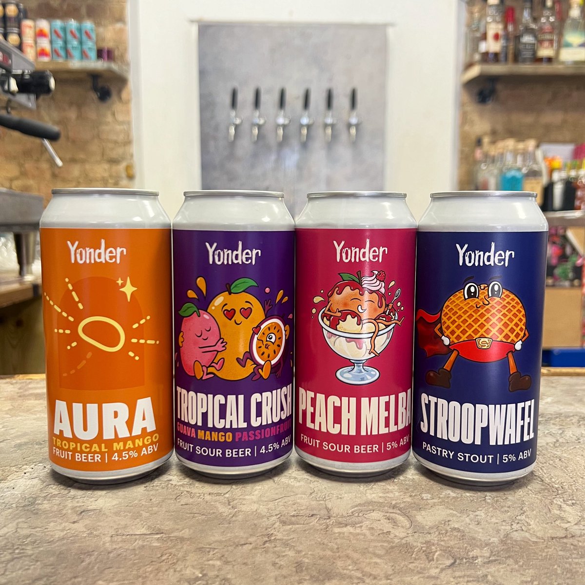 CraftTooting's tweet image. NEW YONDER! ‘Aura’ Tropical Mango Fruit Beer 🥭 ‘Tropical Crush’ Guava, Mango &amp;amp; Passionfruit Sour 👌 ‘Peach Melba’ Sour 🍑🍦 AND ‘Stroopwafel’ Pastry #Stout 🇳🇱🍮🧇 #Craft #Tooting #Craftbeer #Yonder