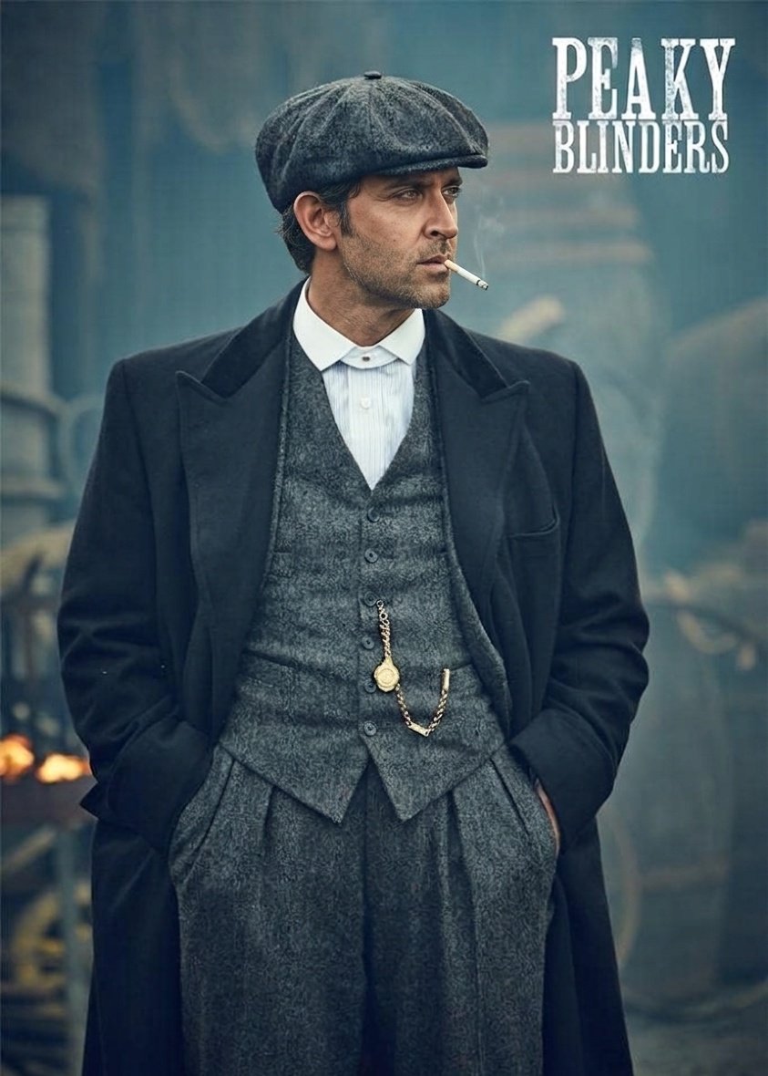 UselessDrex's tweet photo. Hrithik Roshan as Thomas Shelby from "Peaky Blinders" https://t.co/jP3H0fsOwd