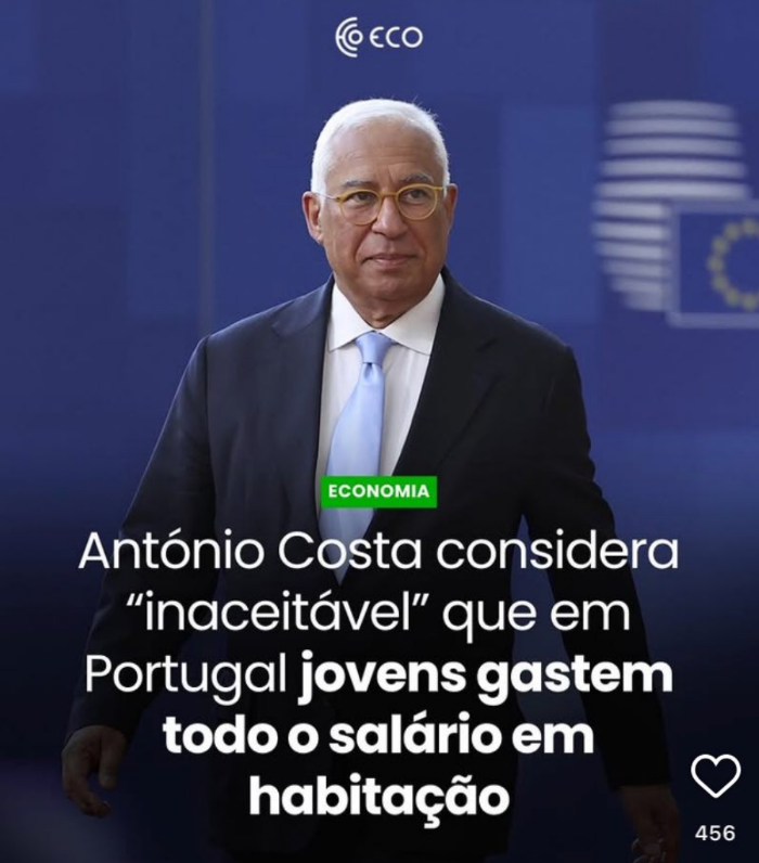 A tamanha LATA deste monhé que encheu isto com cerca de DOIS MILHÕES de novos "inquilinos" (O que resultou num aumento BRUTAL da procura) e finge não ter governado Portugal durante quase 9 anos.
Não há palavras para esta filhaputice.