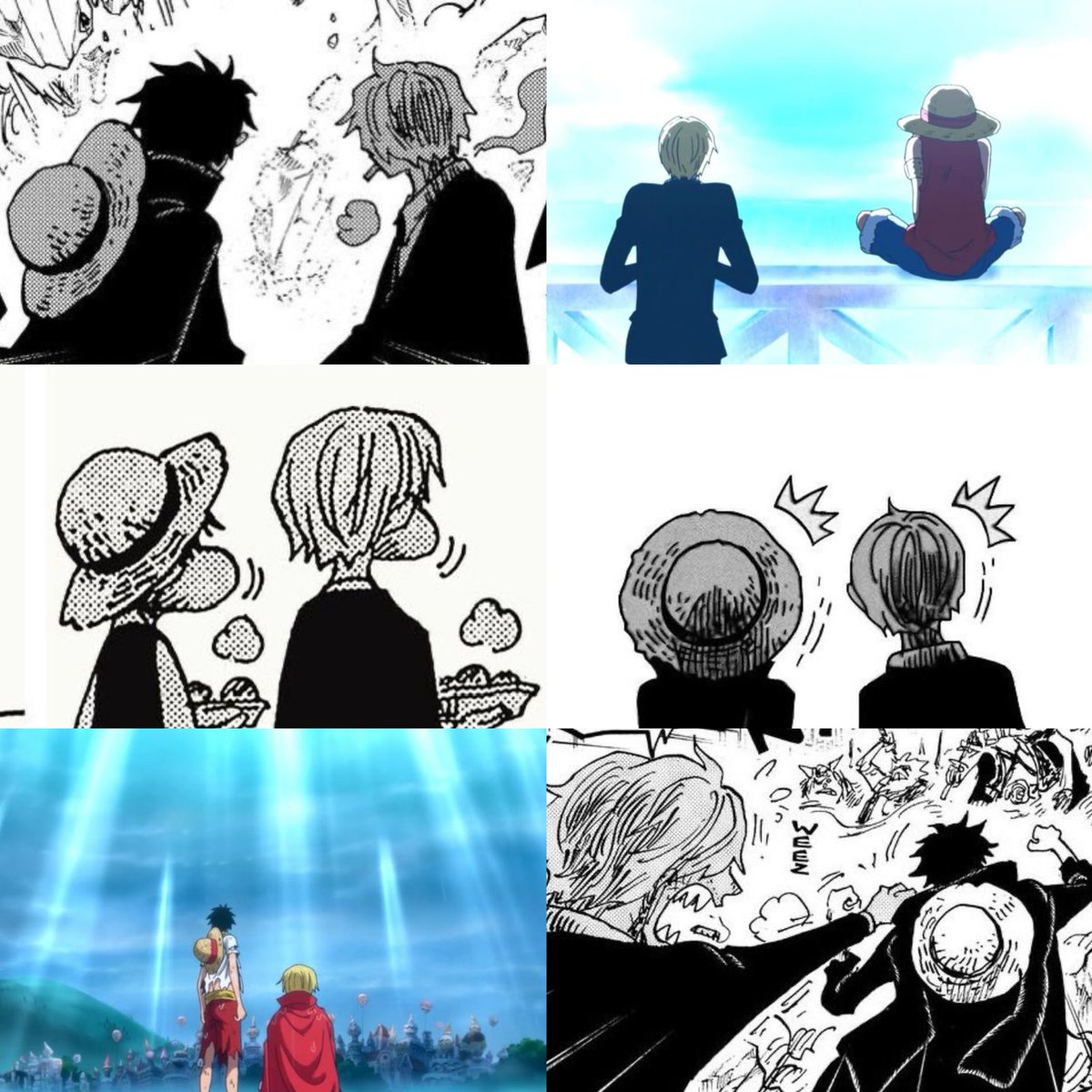 Luffy and sanji’s signature duo pose😂