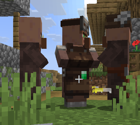 LuxorX_2026's tweet photo. Caught these 3 villagers having a secret meeting👀  What are they even plotting together?  Are you also thinking they are cooking up something suspicious... or am I just paranoid? 😭
What do you think they're doing? 👇
 #Minecraft #MinecraftVillagers https://t.co/Q25KiOTqc4