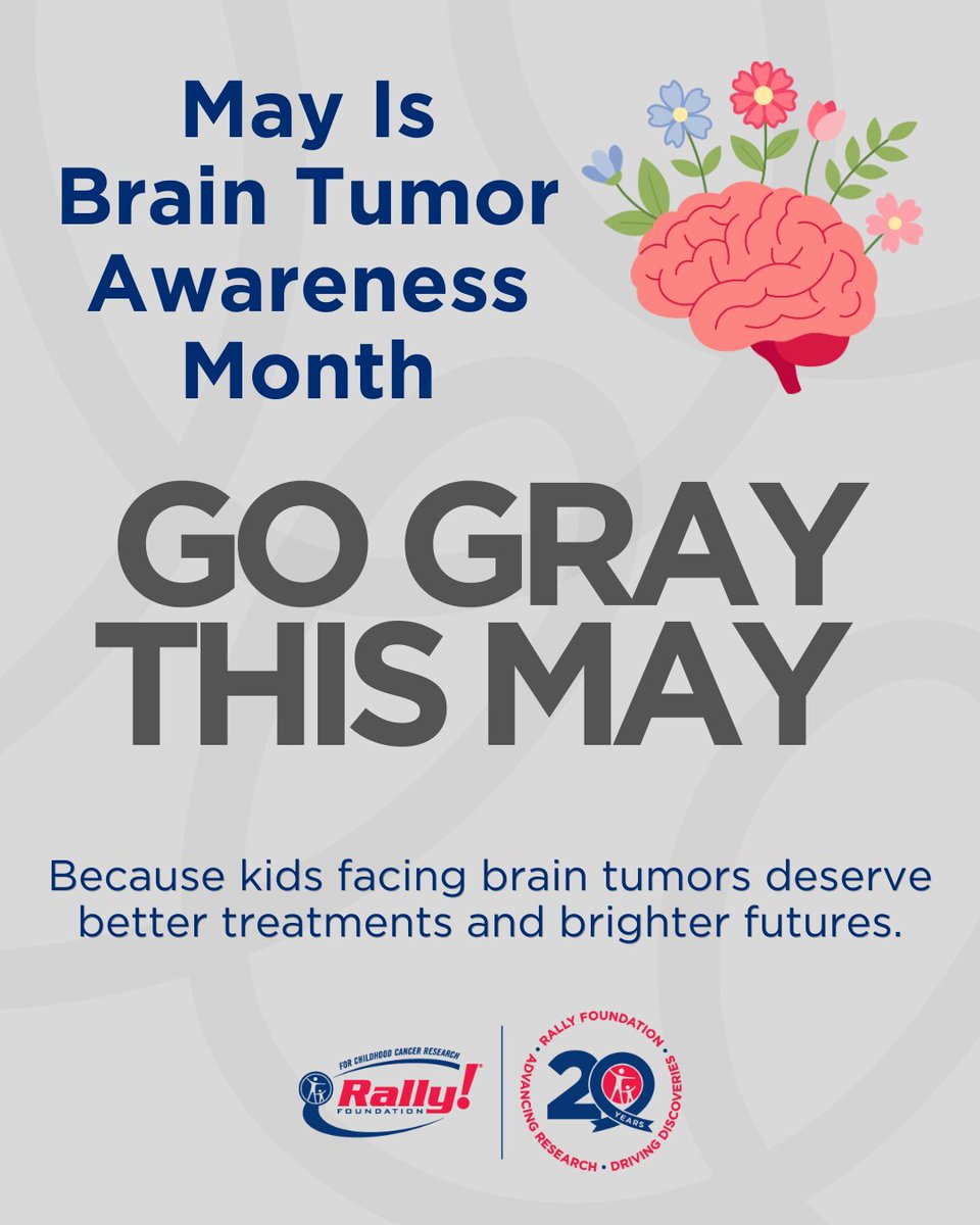 RallyFoundation's tweet photo. May is Brain Tumor Awareness Month 💛

Help raise awareness for childhood brain cancer by sharing and spreading the word.

Support research for better treatments and cures. #GoldStrong https://t.co/OTTJNNaiBG