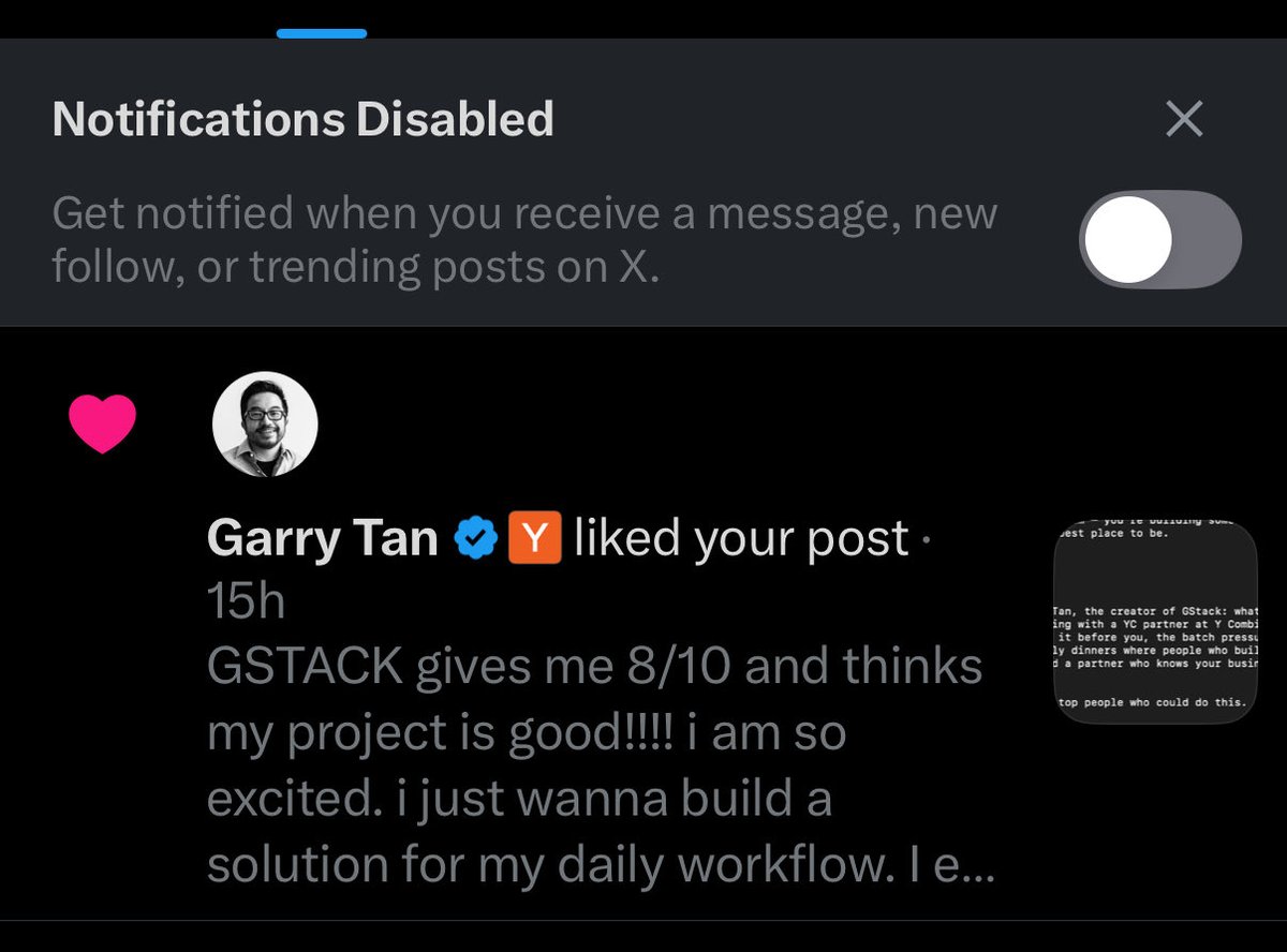 yumochiz's tweet image. I know Garry Tan likes a lot of posts but this lit a fire! With 3 followers, 33 views, and luckily it reached him. I’m with field insight. AI removed the ceiling. Just locked my hackathon spot, demo soon. Might be looking for a technical cofounder soon #yc #hackathon #cofunder