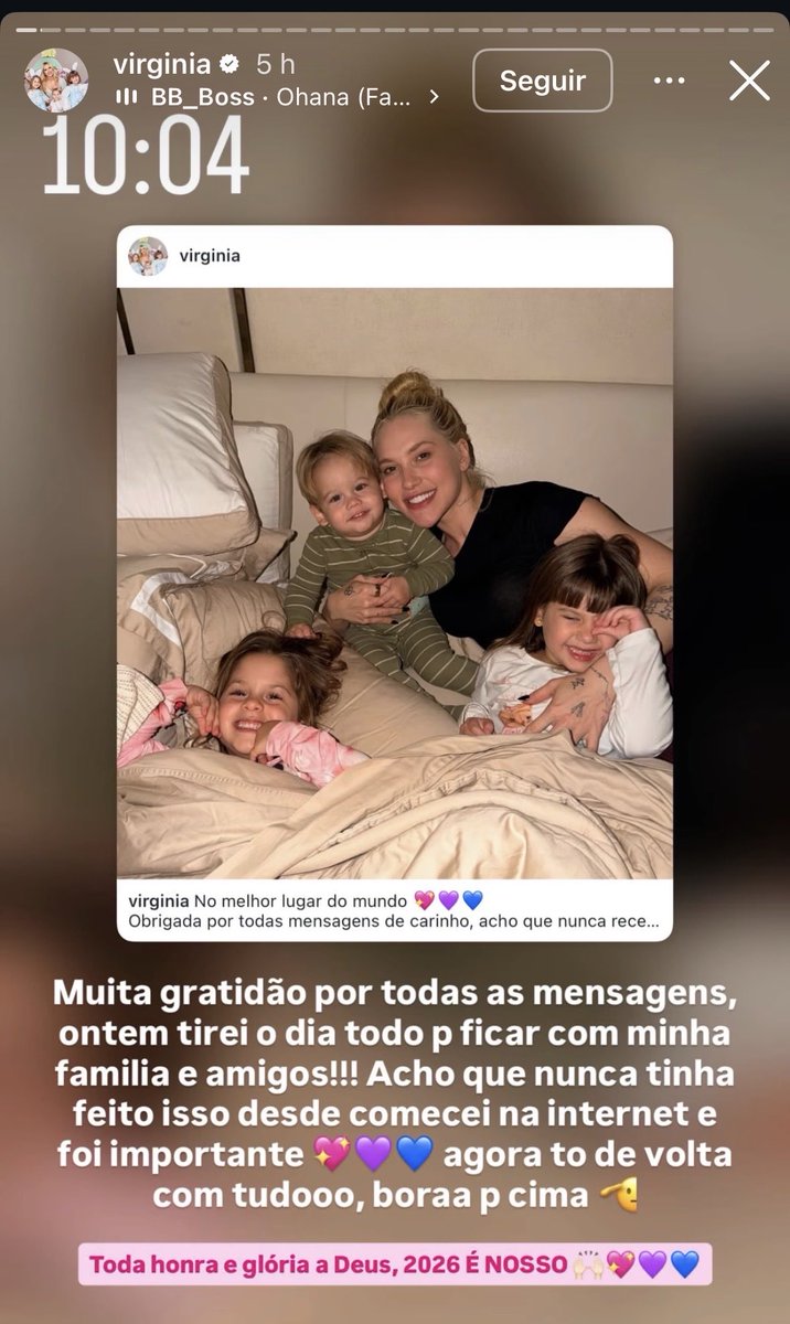 obrigada Luana piovani por ter ajudado a Virgínia a ficar UM DIA INTEIRO com os filhos! ela nunca JAMAIS fez isso nesses anos todos… mas também já acabou