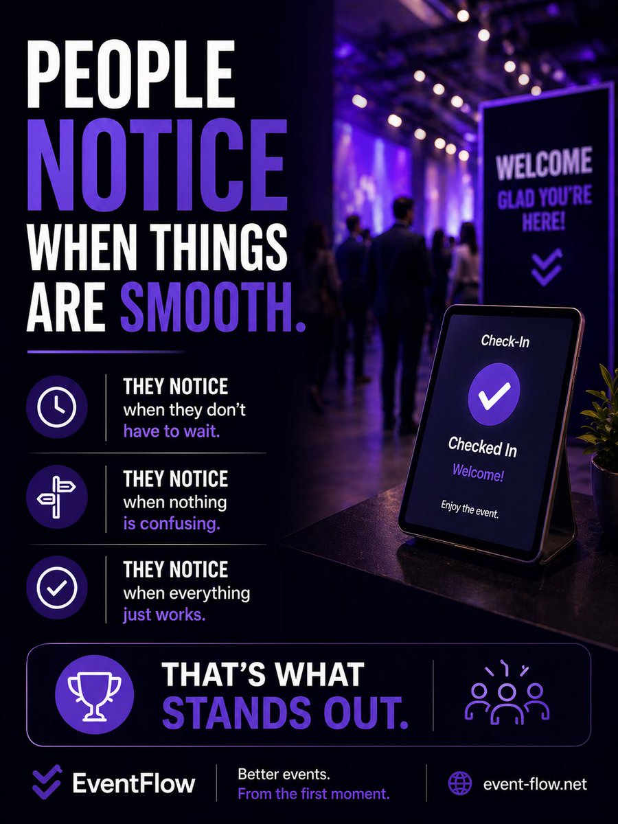 SamTalarico6's tweet image. People notice when things are smooth.

They notice when they don’t have to wait.  
When nothing is confusing.  
When everything just works.  

That’s what stands out.

event-flow.net

#EventPlanning #EventTech #Base44