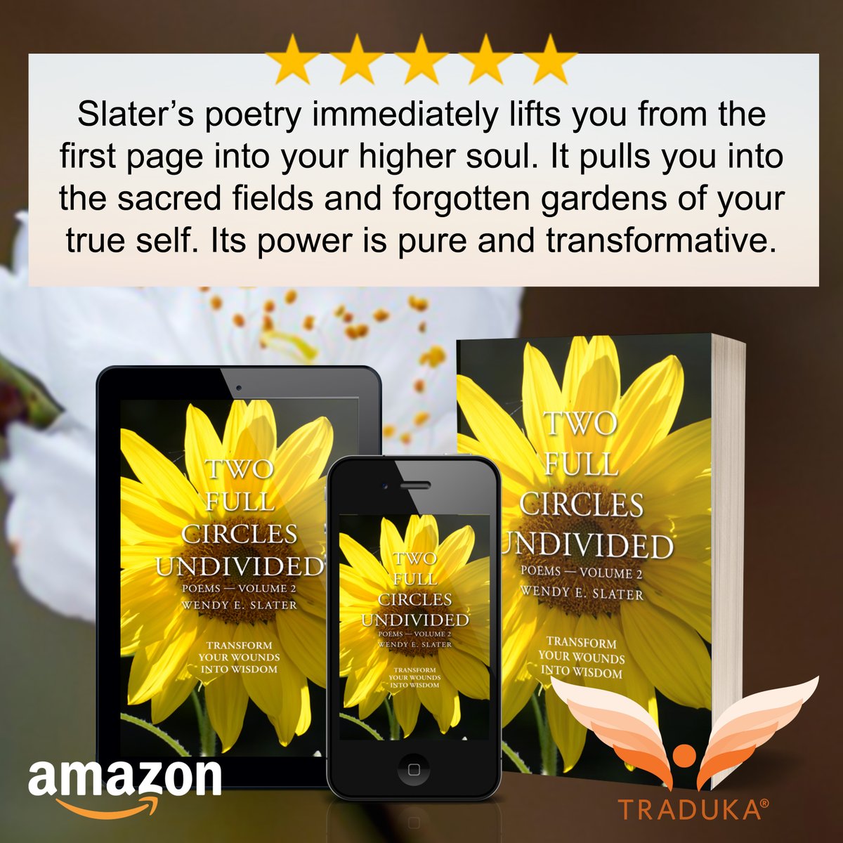 WendyESlater's tweet image. ⭐ ⭐ ⭐ ⭐ ⭐ #Bookreview:
🌻 This is not just a collection of #poetry. 
Each poem is interwoven with the other #poems, 
creating a profound tapestry of healing in the #reader."🌻 

🌻 Two Full Circles Undivided is available now: amzn.to/3XGUdnI🌻 

Modern mystical