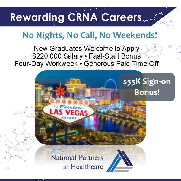 NPHAnesthesia's tweet image. CRNAs - Enjoy a great quality of life, sign-on bonus and excellent schedules at our highly respected location in Las Vegas!

Email: recruiting@nphllc.com or call: 855-434-1533 for more information. nphllc.com
#crna #crnajobs #lasvegas #srna #nurseanesthesia