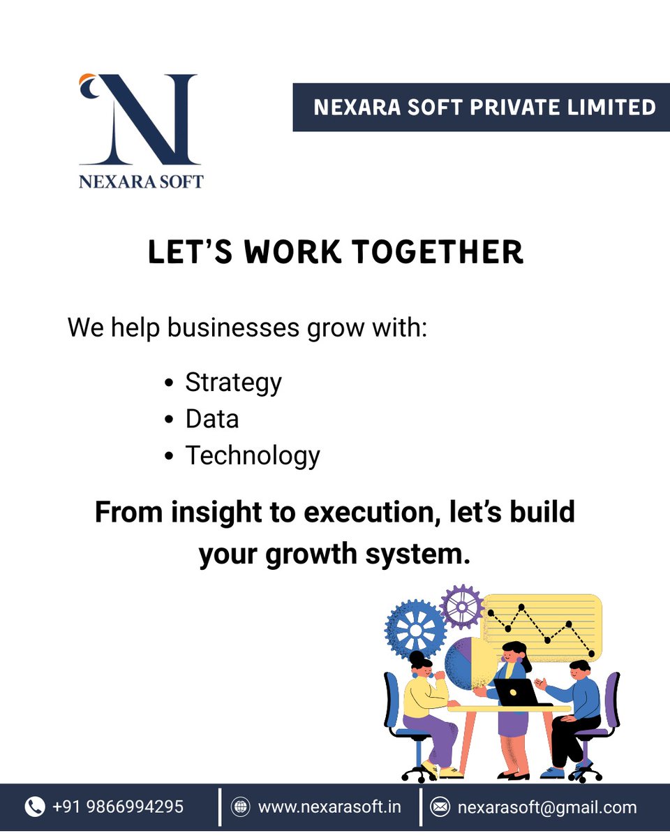 NexaraD22088's tweet image. Growth becomes easier
when you have the right partner. 🤝

#BusinessGrowth #Consulting #Partnership

business growth consulting India, strategy and analytics services, digital consulting company