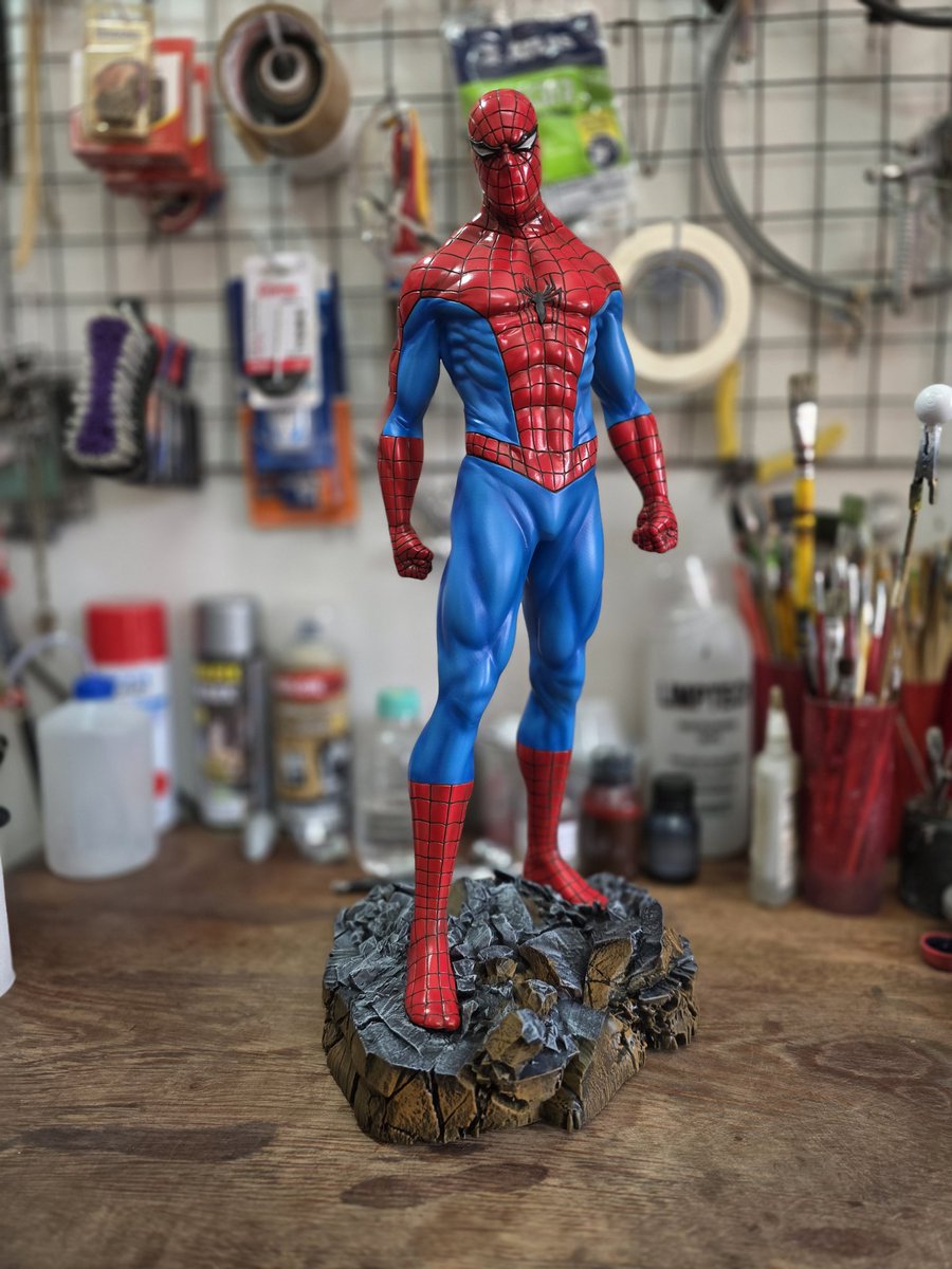 john_correa_toy's tweet image. Spider-Man painting, 1/4 scale. Acrylic paint, vinyl paint, and varnish.
#spiderman #marvel #painting