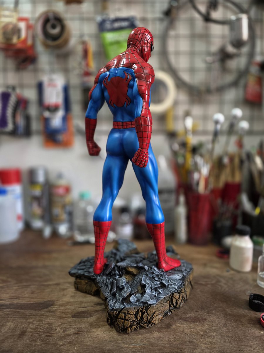 john_correa_toy's tweet image. Spider-Man painting, 1/4 scale. Acrylic paint, vinyl paint, and varnish.
#spiderman #marvel #painting