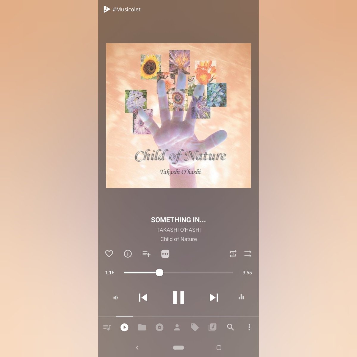 yotoke_dusk's tweet image. Listening #SOMETHINGIN by #TAKASHIOHASHI in #musicolet.

Get Musicolet from: krosbits.in/musicolet