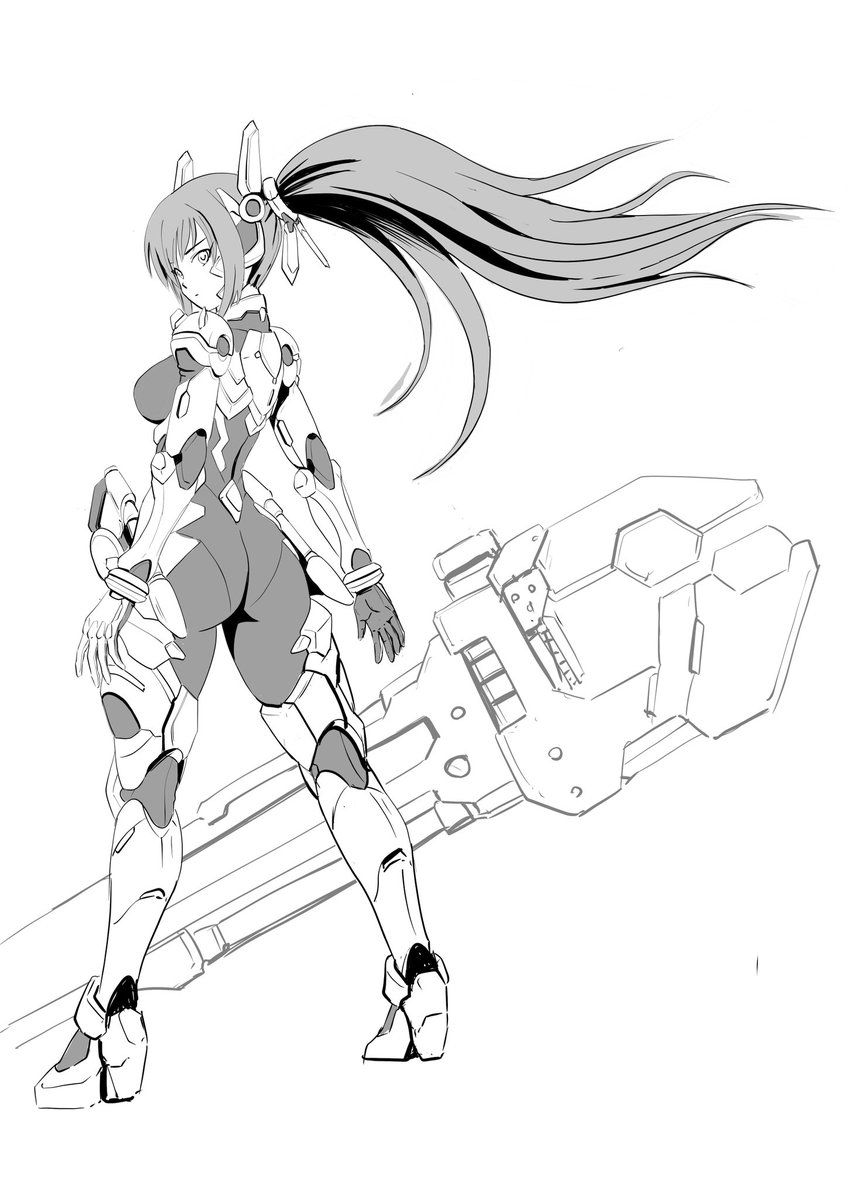 2014年に描いた
メカ娘のリメイク 