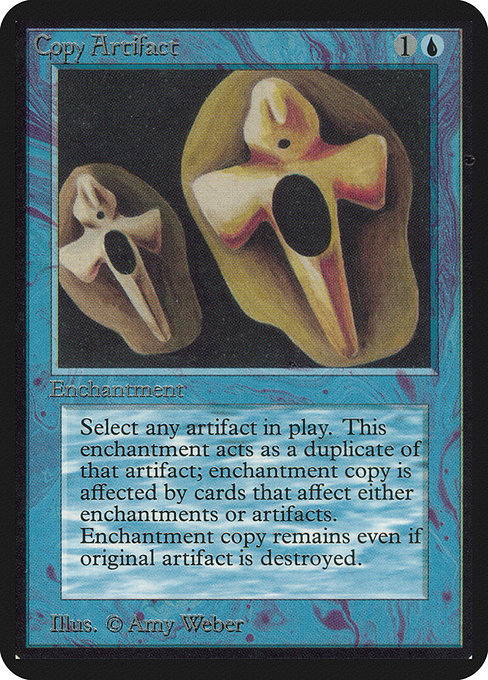 Sr_Dralnu's tweet image. ¿Sabías que...?
El ciclo de cartas de #MagicTheGathering más antiguo y que más ha tardado en completarse es el de los "Encantamientos Copia".
Empezó con Copy Artifact (Alpha, 1993) y ha terminado con Copy Land (Modern Horizons 3 Commander, 2024) con una duración total de 31 años.