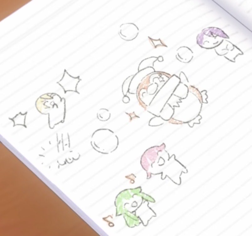 🍬って自分の似顔絵描く時髪の毛のぴょこぴょこで表現してるのかわいい
🤖も同じ感じでぴょこぴょこ描いてあって好き