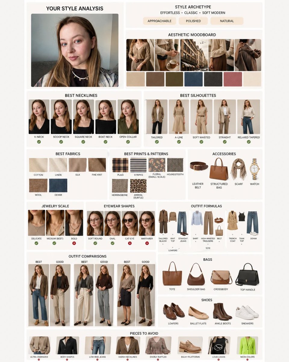 chaton_app's tweet photo. 🚨 New trend: personal style reports from one photo. People are using ChatGPT’s image model to turn a simple portrait into color analysis, hairstyle ideas, makeup direction, and aesthetic moodboards.

It feels less like a serious "style makeover" and more like a fun visual way to explore what suits you. Another AI use case worth trying – especially before your next haircut or wardrobe refresh.

Would you try it? 👀

*There is no partnership between OpenAI (ChatGPT) and ChatOn