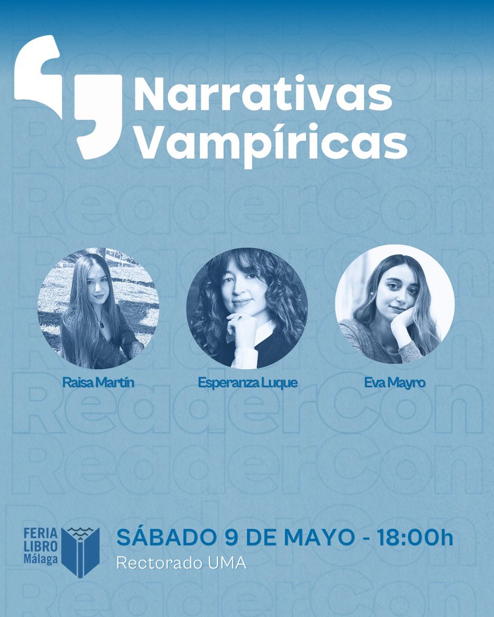 AReaderCon's tweet photo. Seguiremos por la tarde charlaremos sobre el amor en la ficción y en el mundo real❤️ y ¡por fin! Tendremos también una charla sobre vampiros 🧛 https://t.co/KFHgJwmKOk