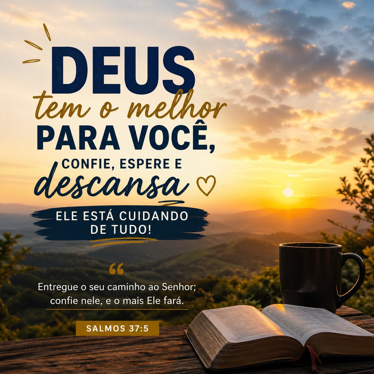 JoaodeeBarro's tweet image. Deus está cuidando de tudo 🙏✨
Às vezes a gente só precisa lembrar: não estamos sozinhos. Entregue seus caminhos, confie e descanse… Deus já está trabalhando por você mesmo quando você não vê. 💛
“Entregue o seu caminho ao Senhor; confie nele, e o mais Ele fará.”

#fe #Deus