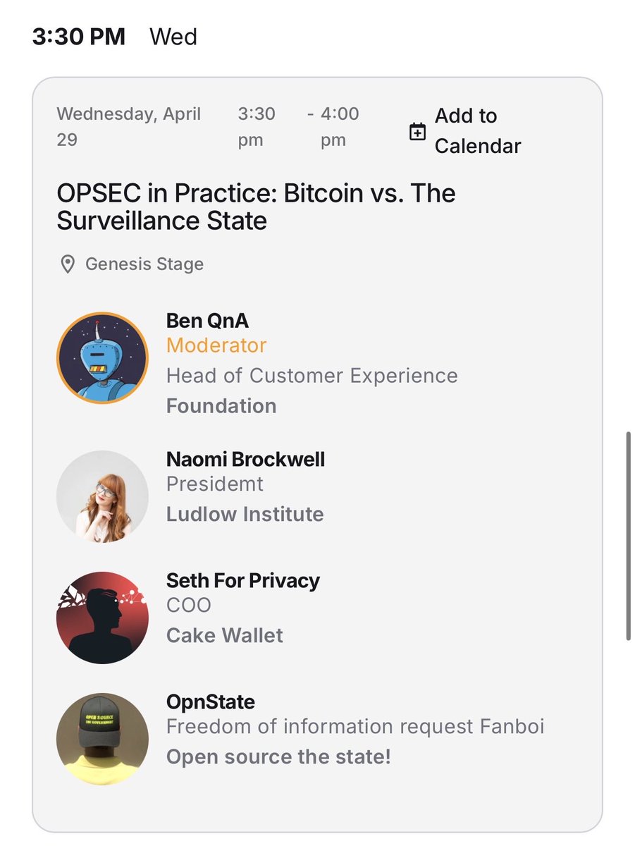 sethforprivacy's tweet photo. Privacy on all stages.

Jump into some awesome panels today with the best Bitcoiners working on privacy across the spectrum 👇 https://t.co/SFWOIRf4y0
