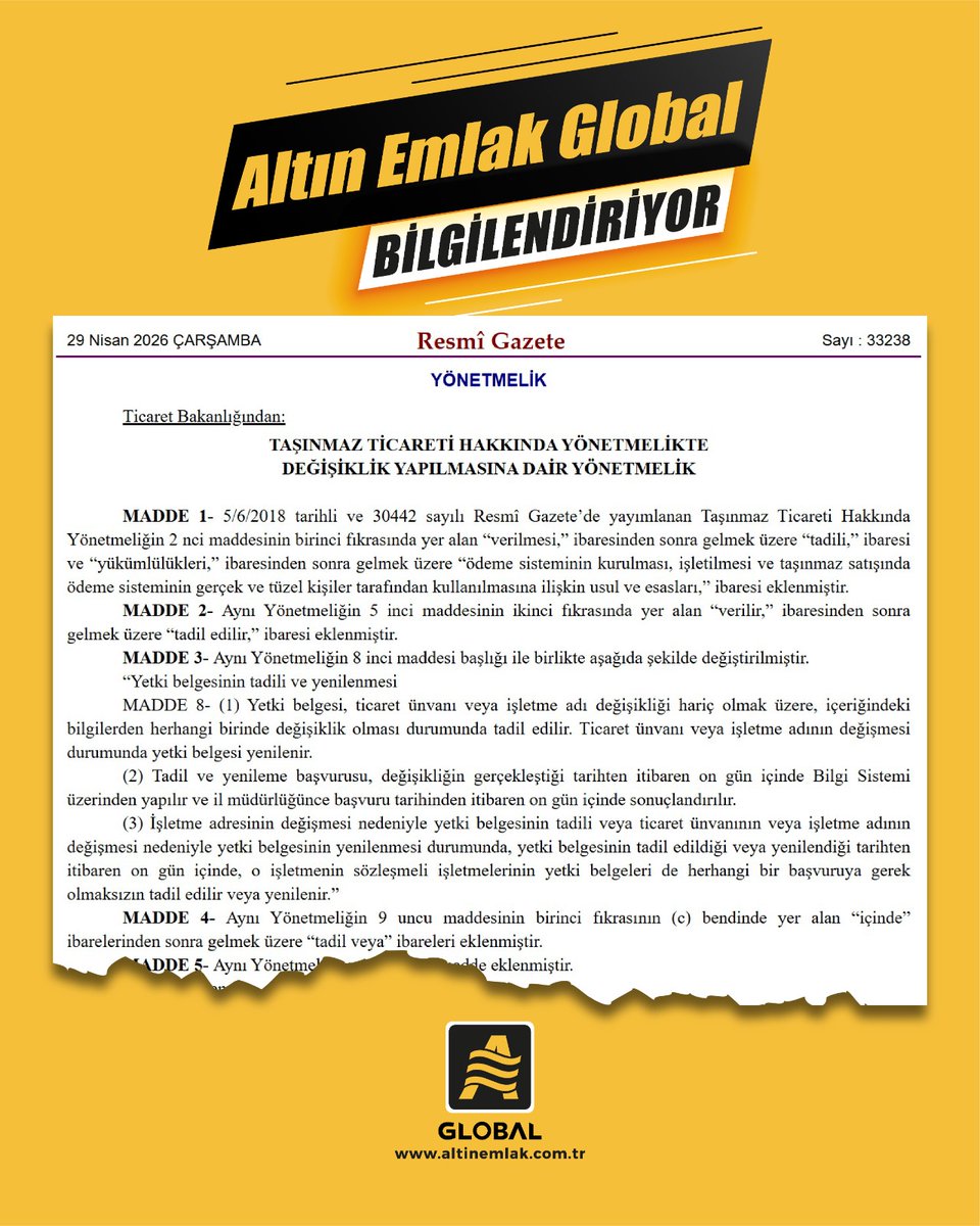 Yetki Belgesi Harcında Mükerrer Tahakkuk Sorunu Çözüldü 

Yetki belgesi harcında mükerrer tahakkuk sorununa yönelik önemli düzenleme yayımlandı.  

Yeni düzenlemeyle ticaret unvanı veya işletme adı değişikliği hariç, yetki belgesindeki içerik değişiklikleri artık yenileme değil