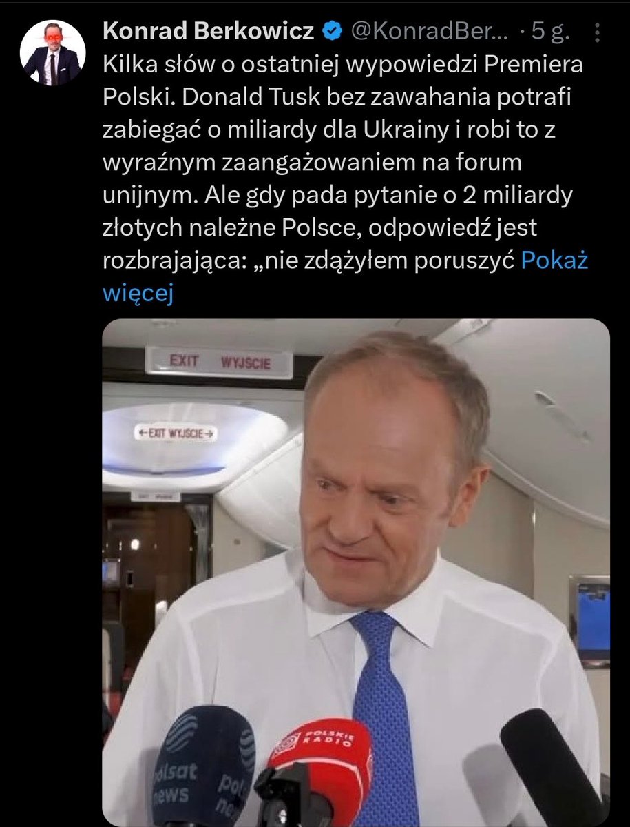 <a href="/KonradBerkowicz/">Konrad Berkowicz</a> martwi się o 2 mld. Jak słodko! 180 MILIARDÓW z SAFE blokowali 🤡
Może Premier nie zajmował się jeszcze tymi 2mld bo musi użerać się z 🤡 walcząc o STO RAZY WIĘCEJ!?