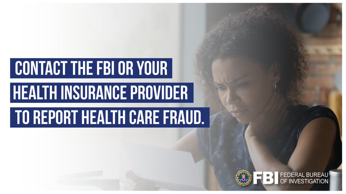 FBIJacksonville's tweet image. #HealthCare #fraud is not a victimless crime. It affects everyone and causes billions of dollars in losses each year. It can raise health insurance premiums, expose you to unnecessary medical procedures, and increase taxes. Learn more:  fbi.gov/investigate/wh…
