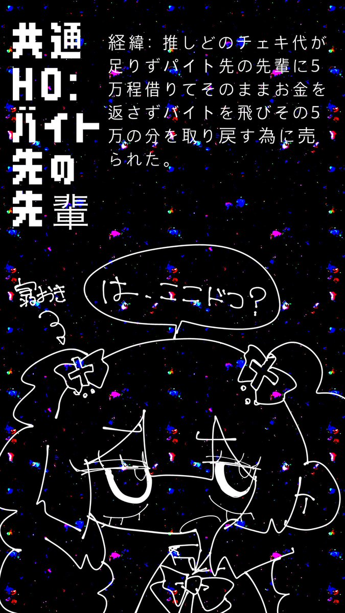 Ro_Ronpa's tweet photo. ＿1章:クロ
↪︎超高校級のアルバイター
↪︎川井愛萌

#ろろぱ_裏取引 https://t.co/WUurBYF4uh