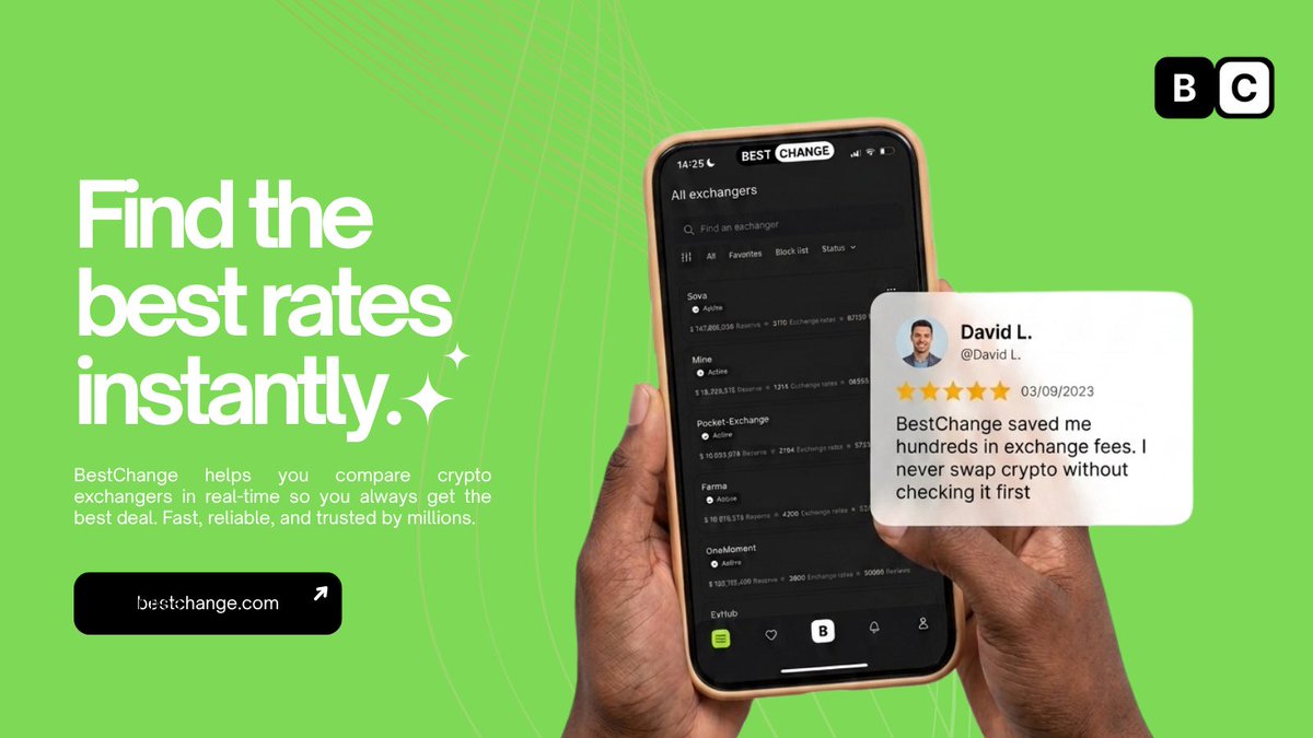 demmiagrace's tweet photo. If you're swapping crypto without checking @bestchangeeng first, you're leaving money on the table.

Compare 100+ exchangers instantly. Free. No signup needed.
https://t.co/8K62zSNFsq https://t.co/hNUs9mJ7CP