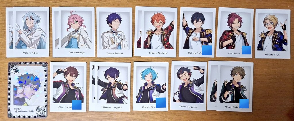 yukimura_trhk's tweet photo. 【譲渡】あんスタ 10周年 展示会 特典 ぱしゃっつ

譲）渉 桃李 弓弦 スバル 真 真緒 北斗 千秋 忍 鉄虎 翠 奏汰 凪砂 ひなた ゆうた 宗 HiMERU アドニス 敬人 紅郎 颯馬 友也 光 司 嵐 つむぎ 夏目 エス ライカ ユメ カンナ

求）100円

郵送
🟦無印同数
🟧初期不良あり(画像4) https://t.co/eygnO6gctU