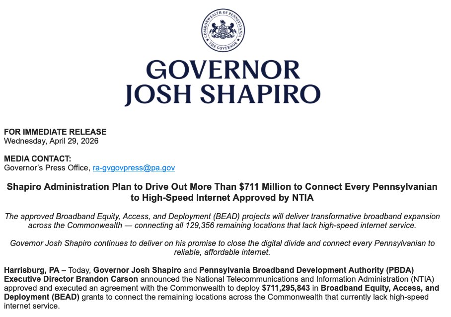 Pennsylvania Governor's Office tweet media