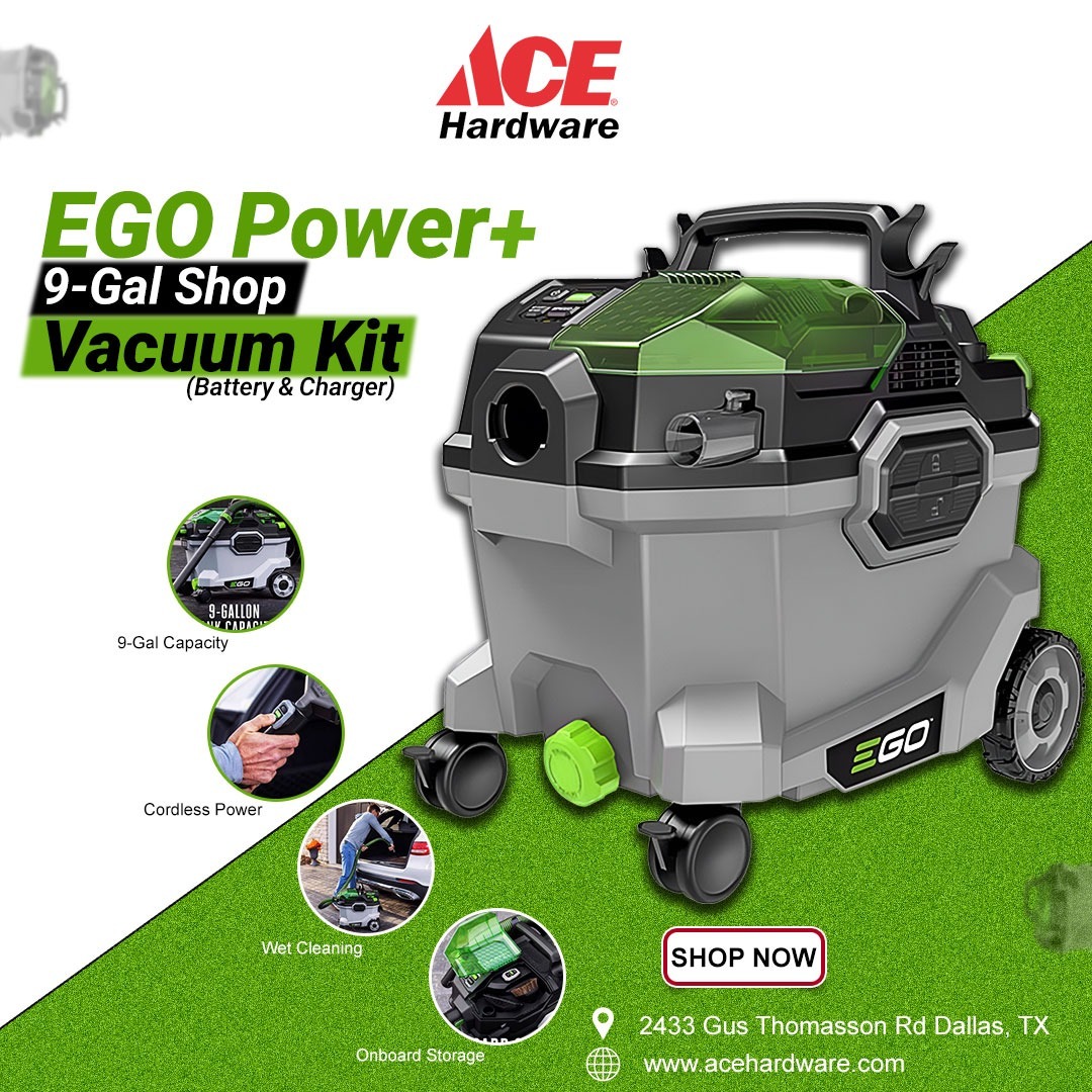 Acedallastx's tweet image. 💨 EGO Power+ 9-Gallon Shop Vacuum Kit – Cordless Power for Heavy Cleaning!

Clean smarter with the EGO Power+ 9-Gal Shop Vacuum Kit designed for tough messes at home, garage, workshop, or even your car. With cordless performance and... acehardware.com

#AceHardware