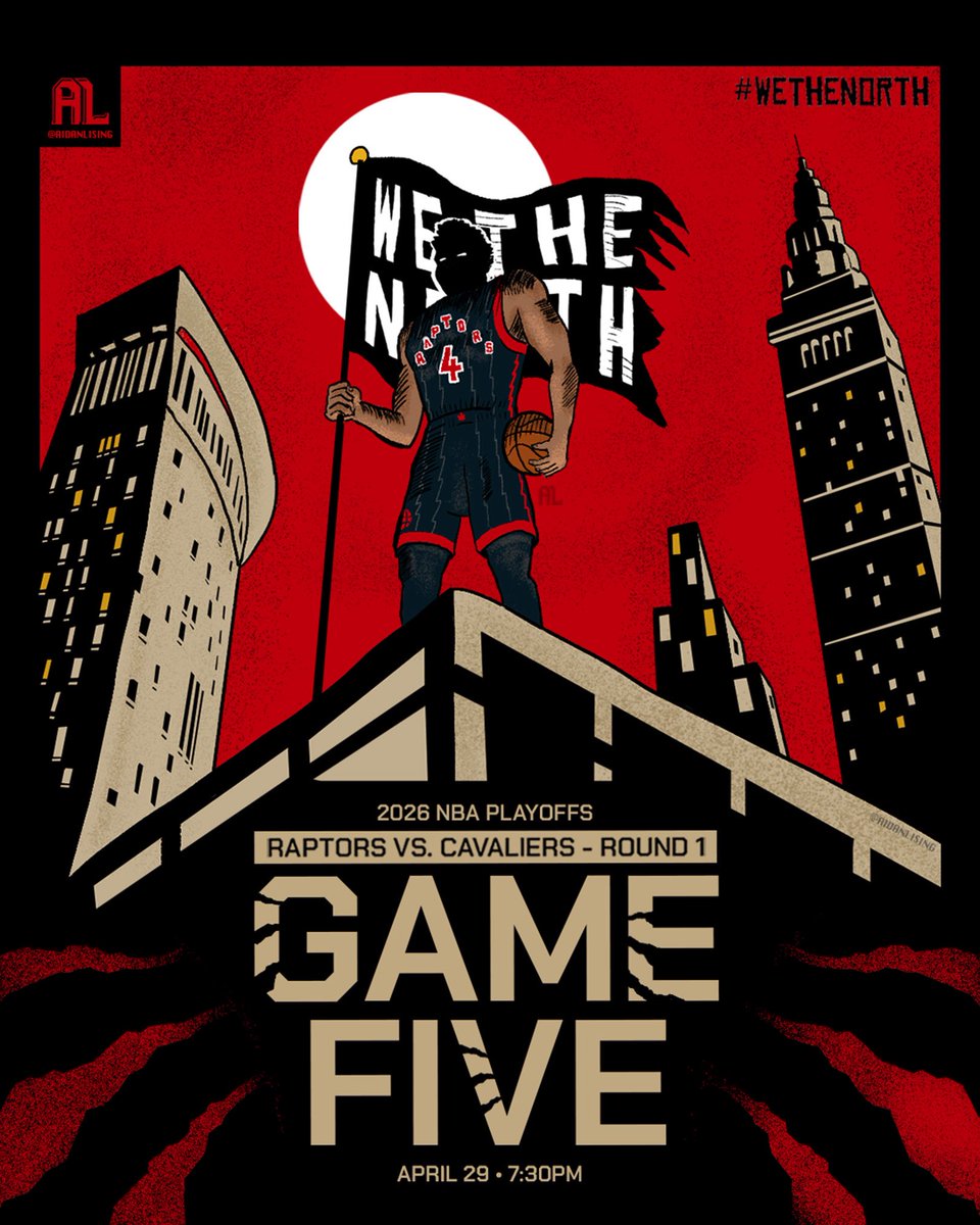 aidandesigned's tweet image. Game Five. Series Tied 2-2 🦖🏀

#WeTheNorth