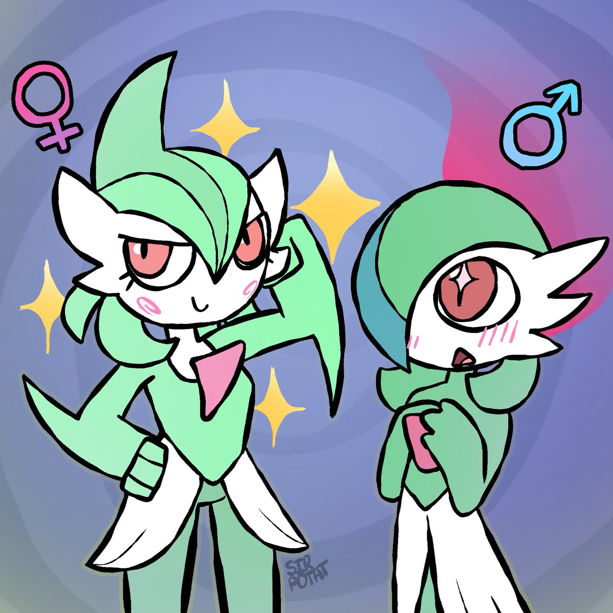 TheSirPotat's tweet photo. Gardevoirs and Gallades amirite? #Pokémon https://t.co/N7q1EXZWiP