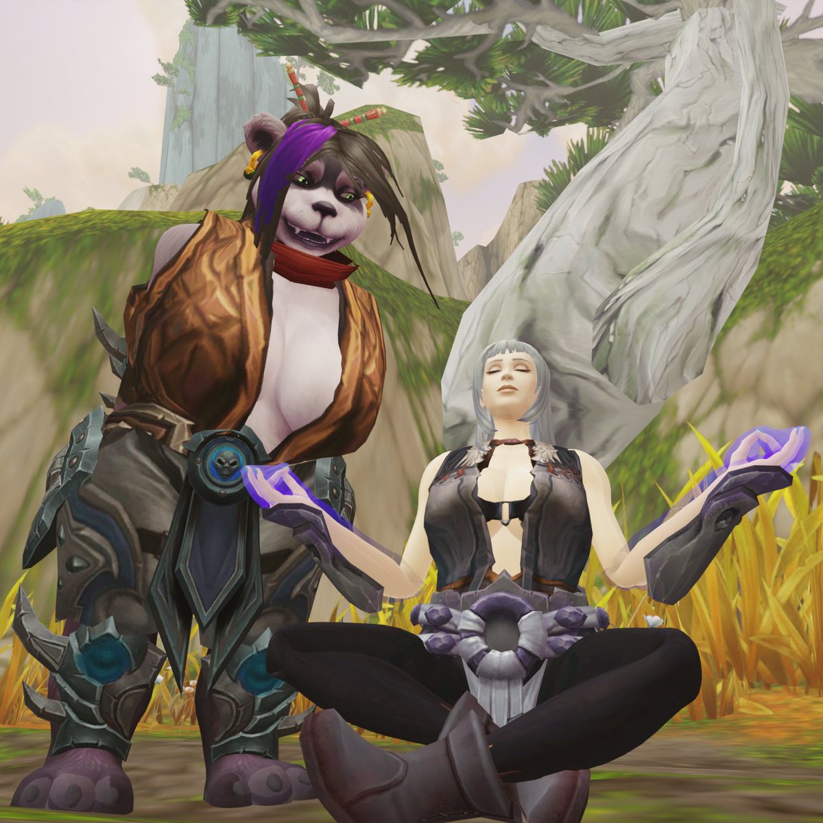 mathyrarts's tweet photo. "Visiting her teacher"
 Naiya likes to visit her teacher Amai to relax and meditate in Pandaria.
#worldofwarcraft #warcraft #warcraftart #pandaria #pandaren #human https://t.co/fcsqBQEnYb