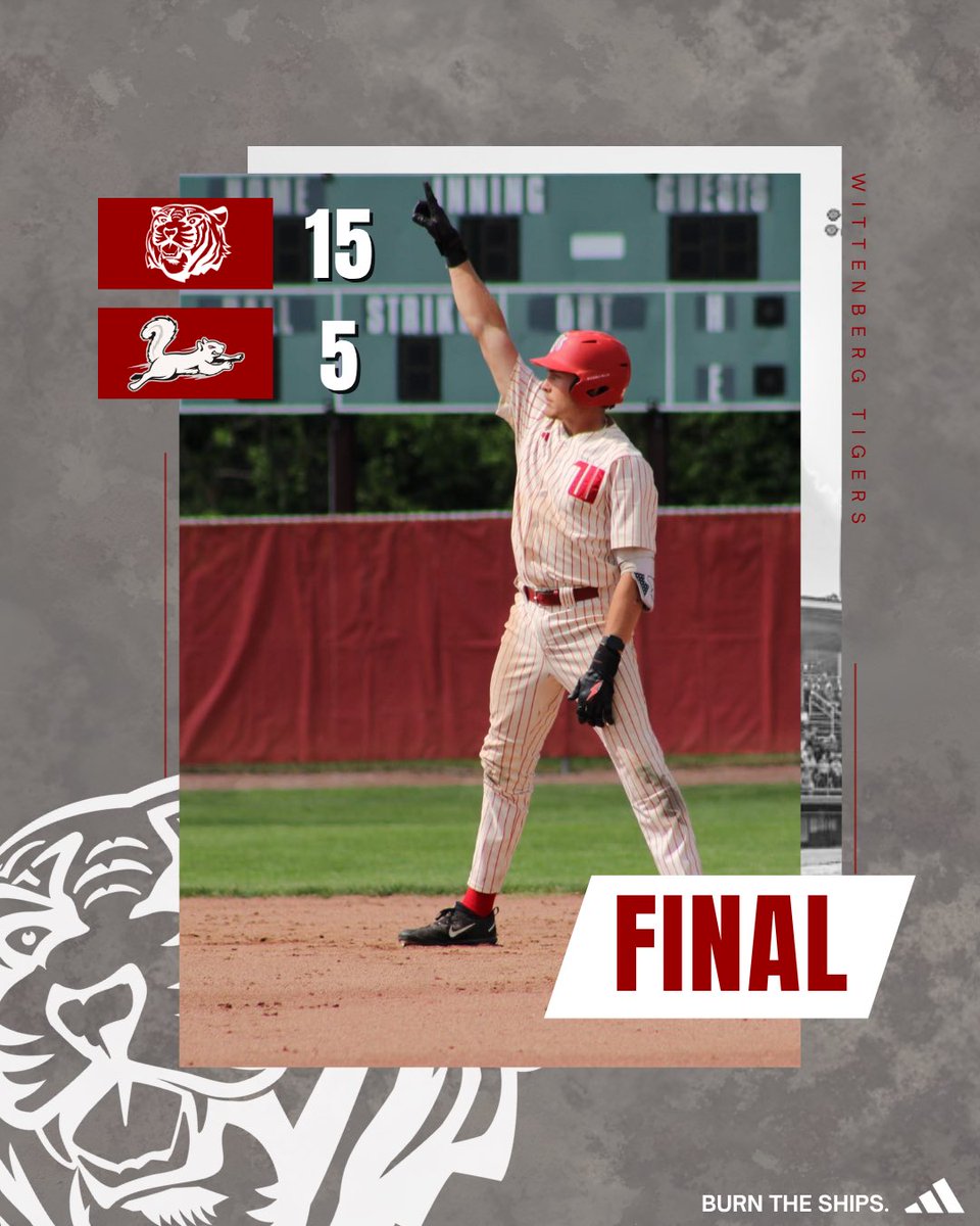 WittenbergUBase's tweet photo. Tiger bats were on 🔥🔥 as Wittenberg secured another conference sweep!⚾️🐅

#WittBaseball #BurnTheShips #TigerUp https://t.co/qVchwm5lk7