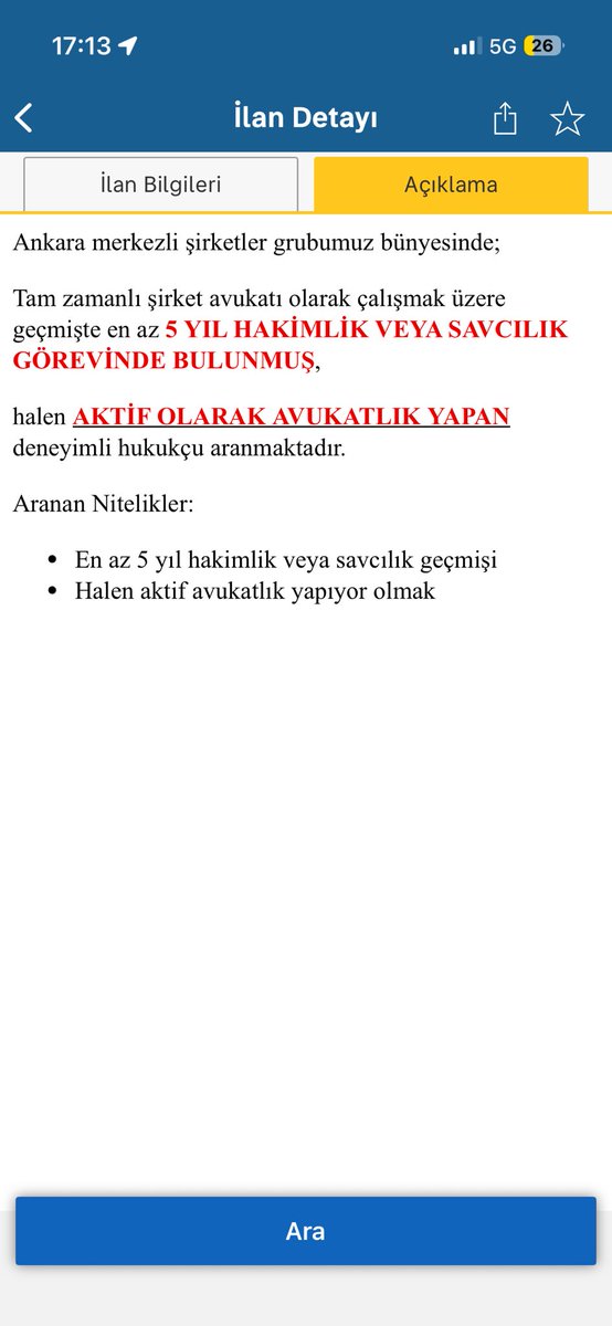 Neden? Neden hakimlik veya savcılık deneyimli bir avukat aranır ve neden sahibinden.com üzerinden??