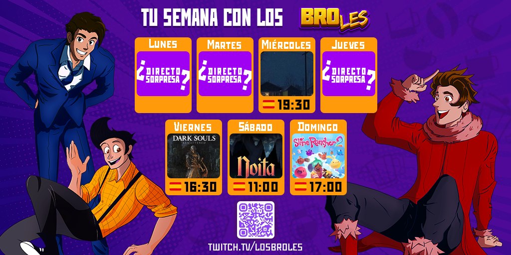 BL_ninjaT's tweet photo. 🚨Semana completa con LosBroles🚨

🟡🔵🔴 Terminamos la serie de fears to fathom

🟡🔴 Repasito de jefes en la No-Hit

🟡 El mago vuelve con un challenge mas grande

🔴 Investigamos como abrir puertas en el rancho https://t.co/vZtdAo2PcG