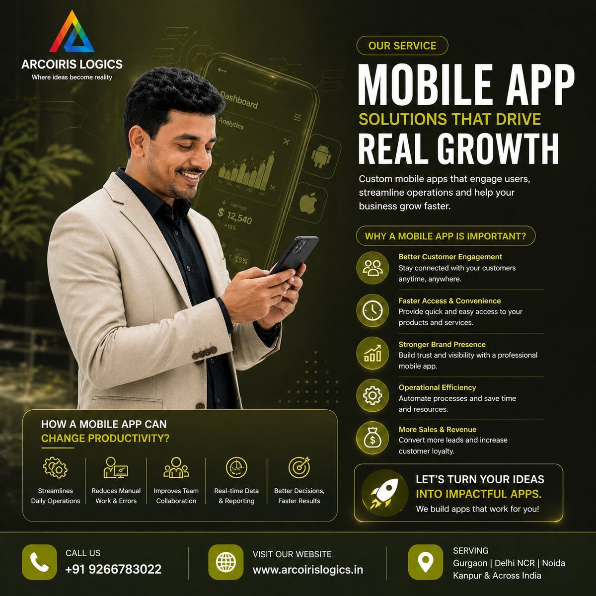 ALogics_1303's tweet photo. Build your business app with Gurgaon’s trusted experts 🚀
Arcoiris Logics – Mobile App Development that drives growth

📞 +91-9266783022
🌐 https://t.co/Jt1YDg0Vw4

#MobileAppDevelopmentGurgaon #AppDevelopmentIndia #StartupIndia #DigitalGrowth #ArcoirisLogics https://t.co/ualZHSrfMq
