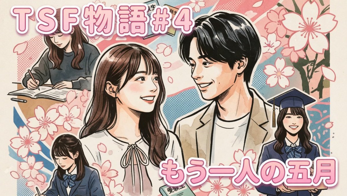 4x8dxx9wGkqVAFX's tweet image. ついに最終章です。
「ＴＳＦ物語 もう一人の五月 #4」
もう一人の五月が、女体化後の人生を歩み続ける結末を描きました。
これまでの出会い、葛藤、そして穏やかな日常の先にあるもの…
シリーズ完結編
▶ youtu.be/TlvR479oRuo
#AI生成 #女体化 #TSF #性転換 #五月 #最終章