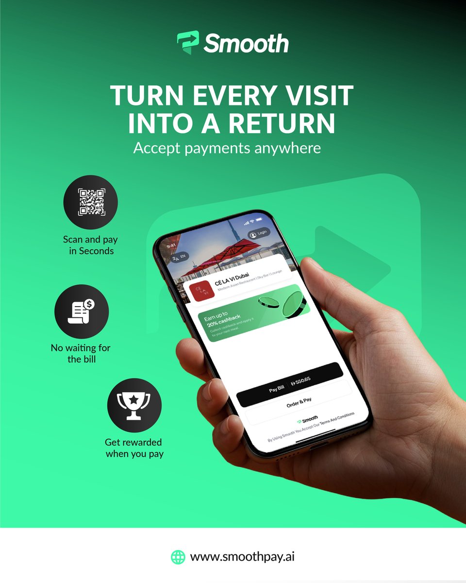 SmoothpayAI's tweet image. Running a restaurant shouldn’t feel like running 5 businesses. 🔥 

QR ordering, payments &amp;amp; more - all in one dashboard. One login. Zero chaos.  📷 

smoothpay.ai 

#Smooth #RestaurantTech #DubaiRestaurants #RestaurantOwner #FoodTechUAE #UAEBusiness #POSSystem