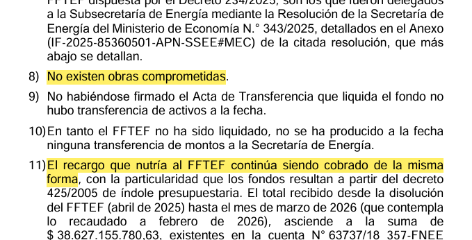 ibanezsoy's tweet image. En las facturas de luz, se paga un recargo destinado a un fondo para financiar obras de infraestructura.

El recargo se cobra. Pero no hay obras comprometidas.

El acumulado del fondo es de U$S 4,6 millones y $ 147 mil millones.

¿A qué deberían destinarse esos fondos? A mejorar
