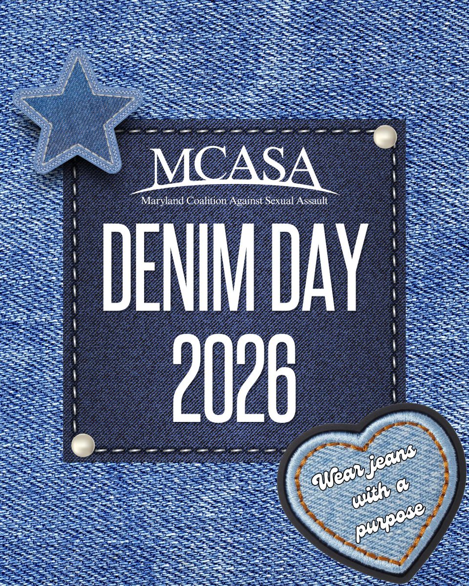 MCASAorg's tweet photo. It's #DenimDay - Wear denim to support survivors &amp; protest victim blaming! Why denim? Learn more: https://t.co/0OKQyliQkc https://t.co/1tV2854bxL