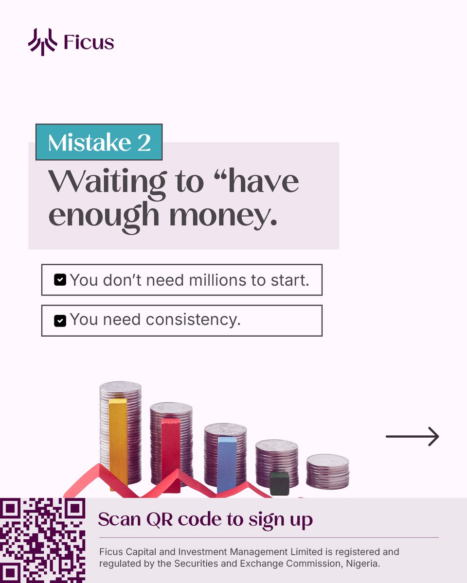 ficuscim's tweet image. Too many Nigerians are investing but not strategically.
Here are 5 common investment mistakes people make and, more importantly, how to avoid them.

Serious about building sustainable financial growth, click the link below 
client.ficus.im/ords/f?p=620:3…::::::
#Invest #Finance #Ficus