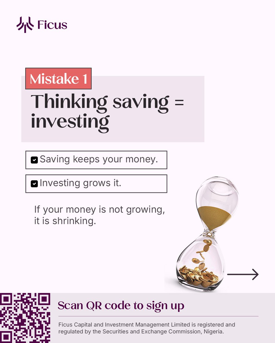 ficuscim's tweet image. Too many Nigerians are investing but not strategically.
Here are 5 common investment mistakes people make and, more importantly, how to avoid them.

Serious about building sustainable financial growth, click the link below 
client.ficus.im/ords/f?p=620:3…::::::
#Invest #Finance #Ficus